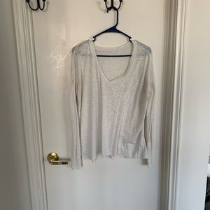 PacSun Long Sleeve White V Neck